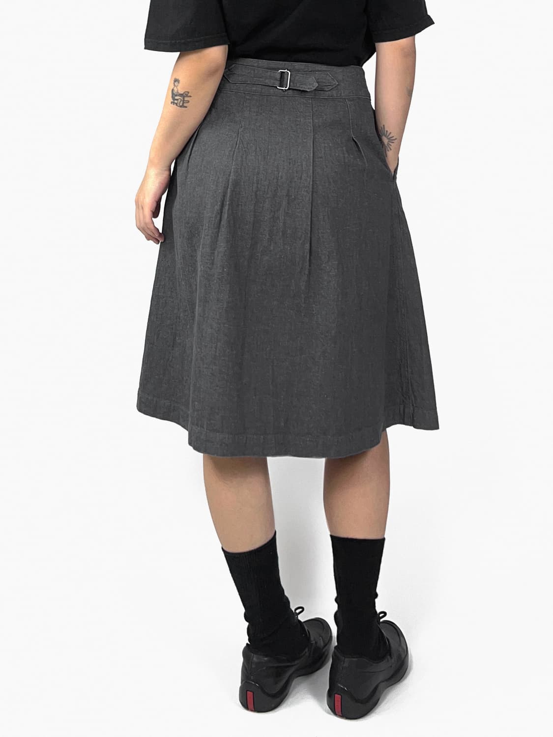 MHL side button flared skirt 상품이미지6