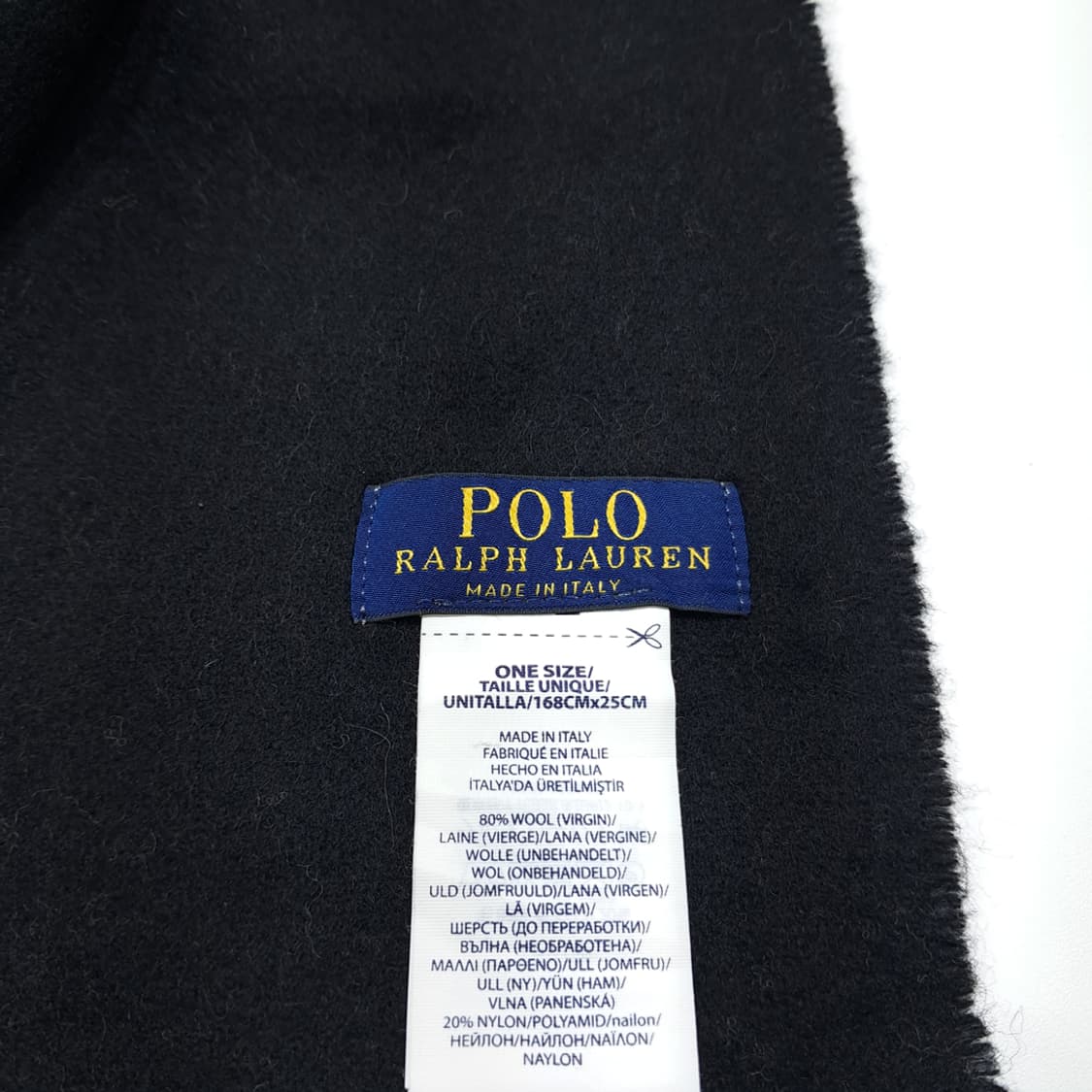 MX332 폴로 랄프로렌 차콜 블랙 양면 버진울 목도리 머플러 상품이미지6
