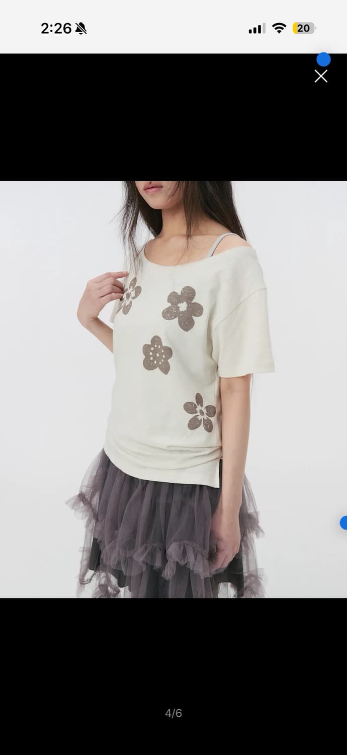 오헤시오 빈티지 플라워 스쿱넥 티셔츠 상품이미지6