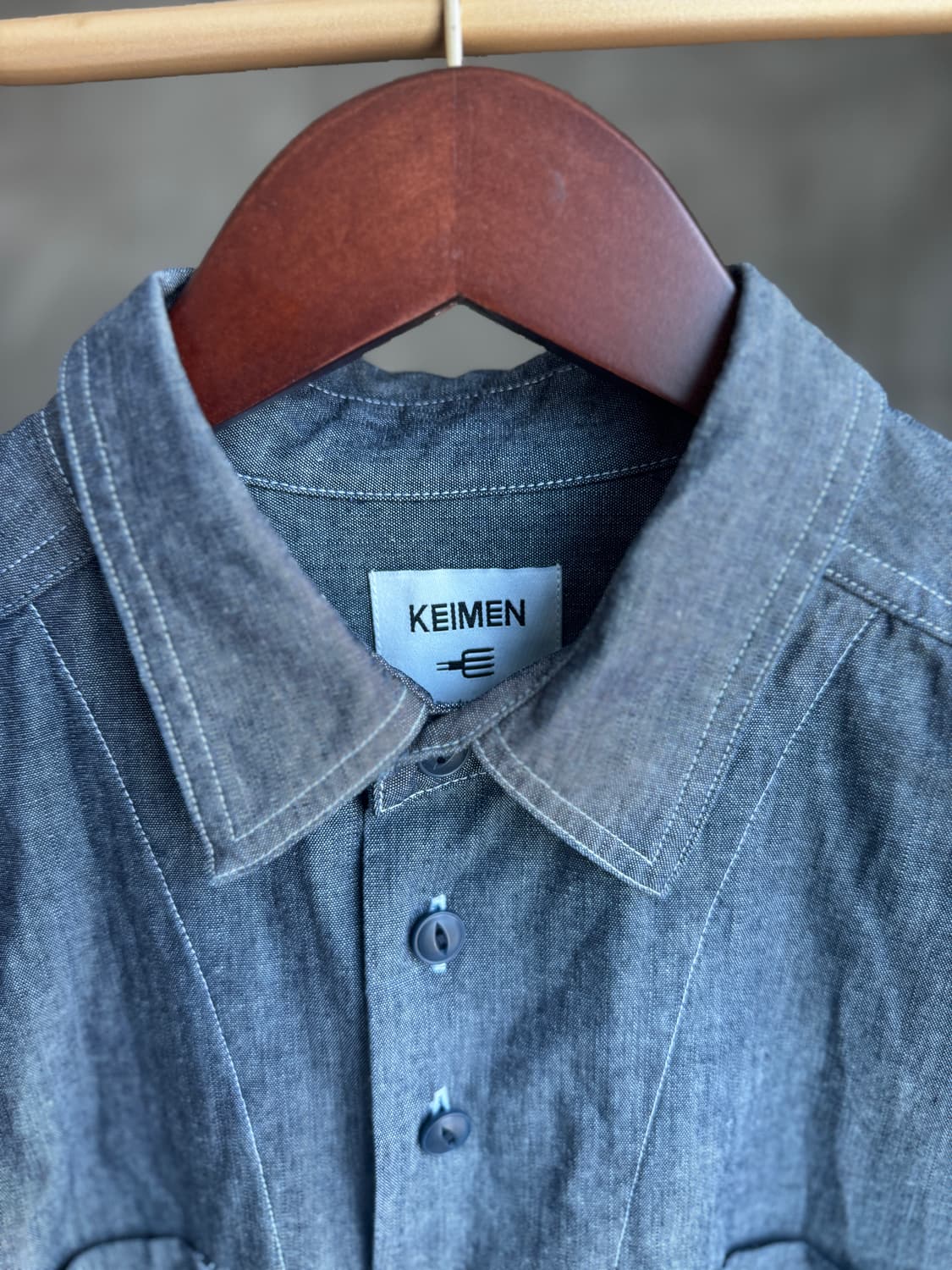 KEIMEN 워크웨어 샴브레이 셔켓  M 상품이미지5