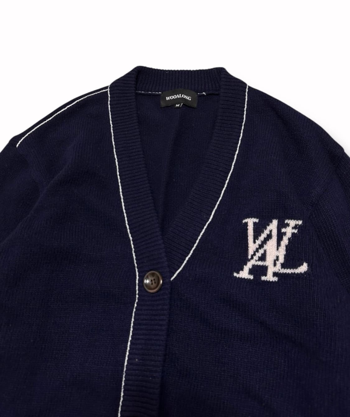 우알롱 네이비 니트 가디건 상품이미지4