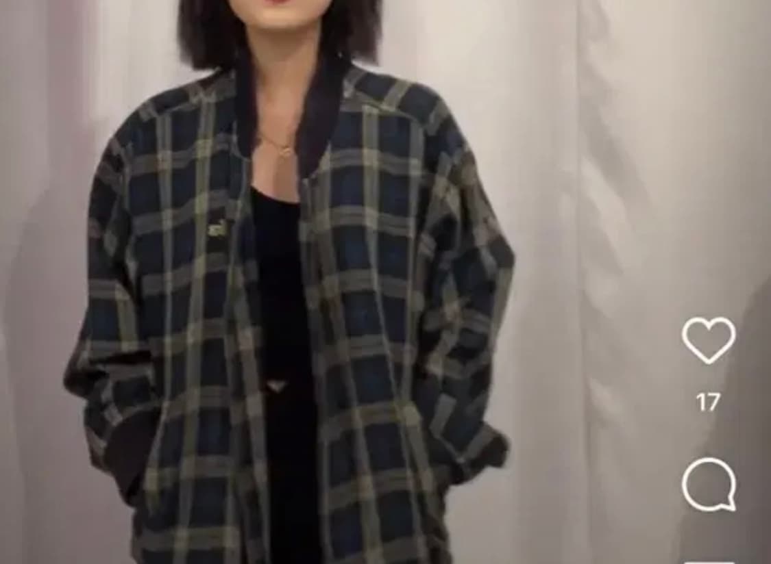 (빈티지) 라코스테 체크 블루종 상품이미지5