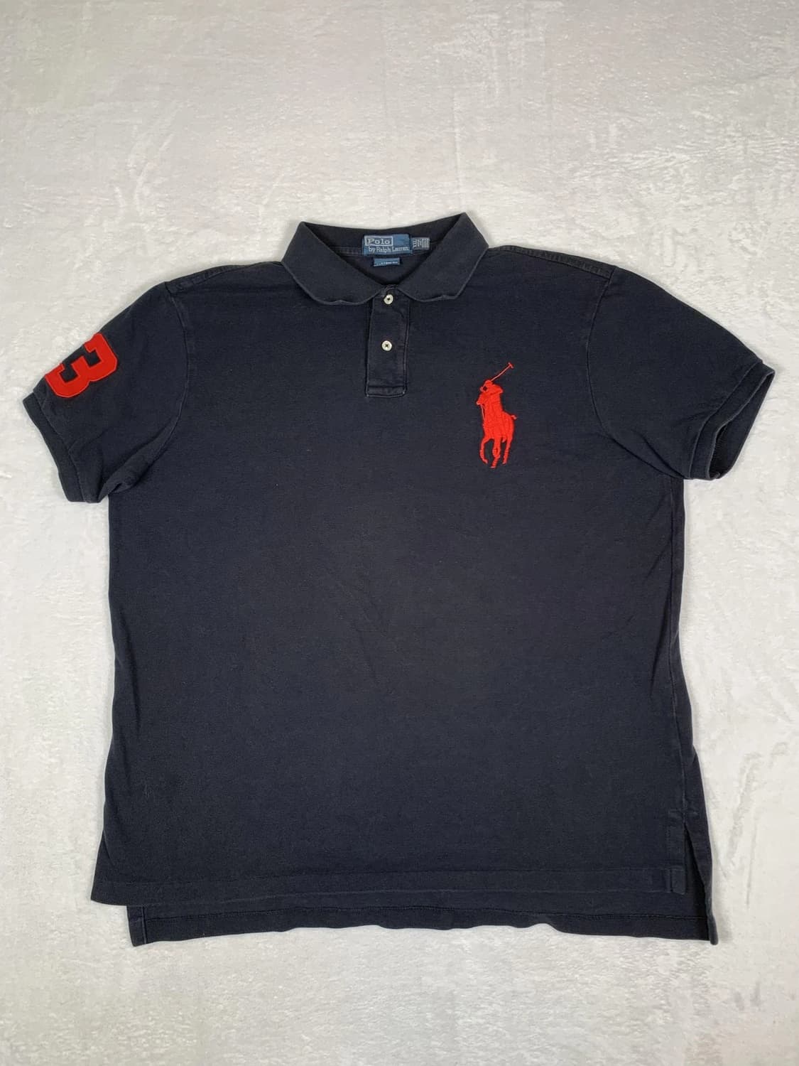 폴로 랄프 로렌 클래식 빅포니 넘버 3 카라티 블랙 레드 상품이미지1