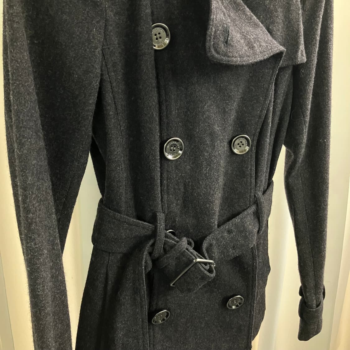 버버리 브릿 그레이 숄 카라 더블 브레스티드 울 트렌치 코트 36 상품이미지4