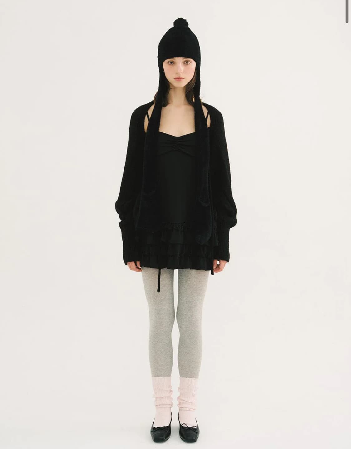 쓰리타임즈 크리미 니트 볼레로 블랙 상품이미지3