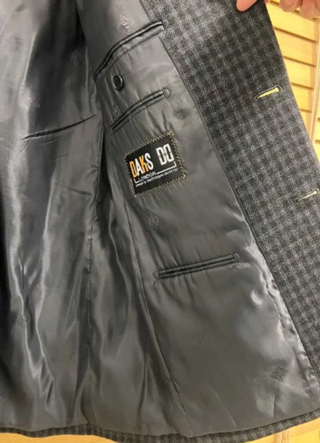 닥스 남성 차콜그레이체크울자켓 100 상품이미지5