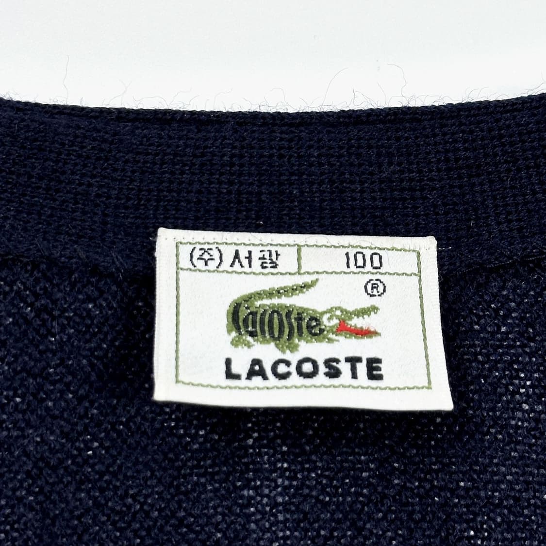 라코스테 크록 와플 네이비 니트 가디건 (L) 상품이미지5