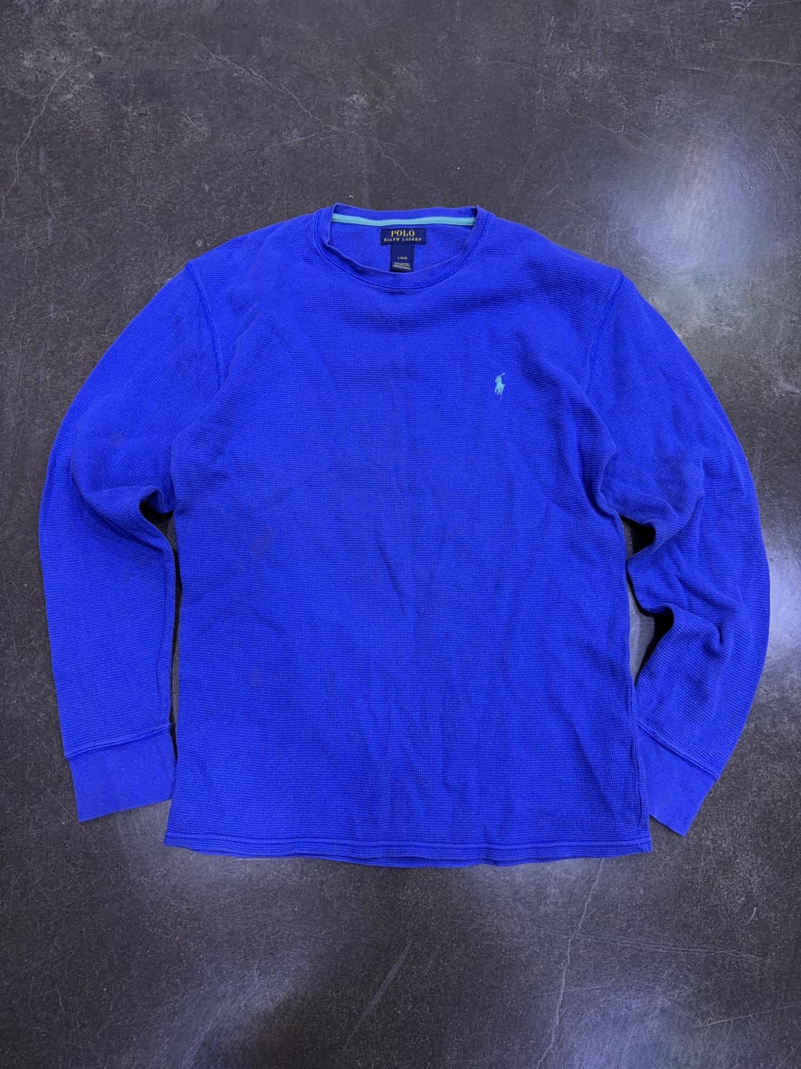 폴로 랄프로렌 미니멀 와플 티셔츠 블루 L 상품이미지1