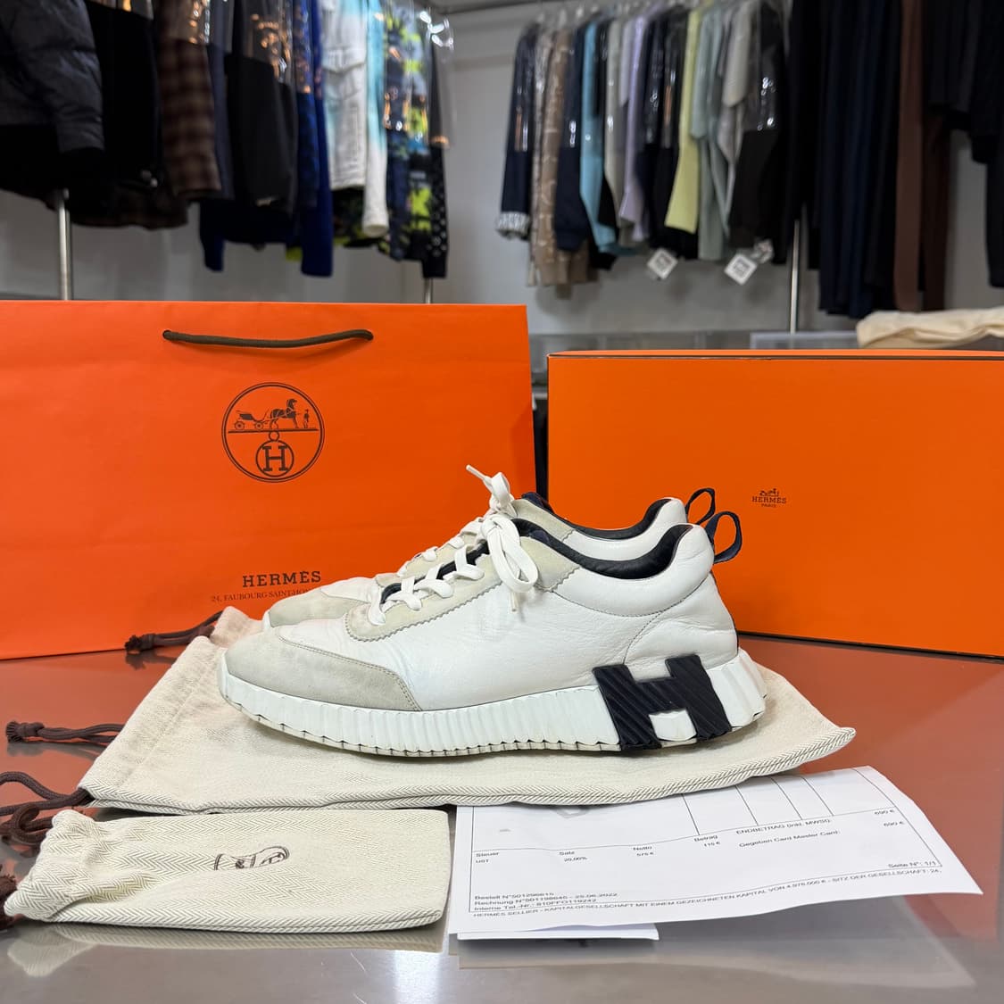 [리오브] 에르메스 바운싱 블랑 스웨이드 스니커즈 상품이미지1