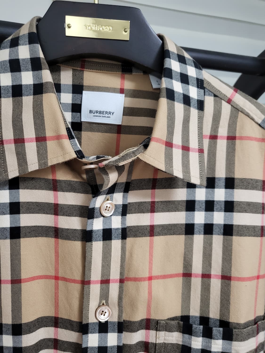 21SS 버버리 체크 코튼 셔츠 L 상품이미지3