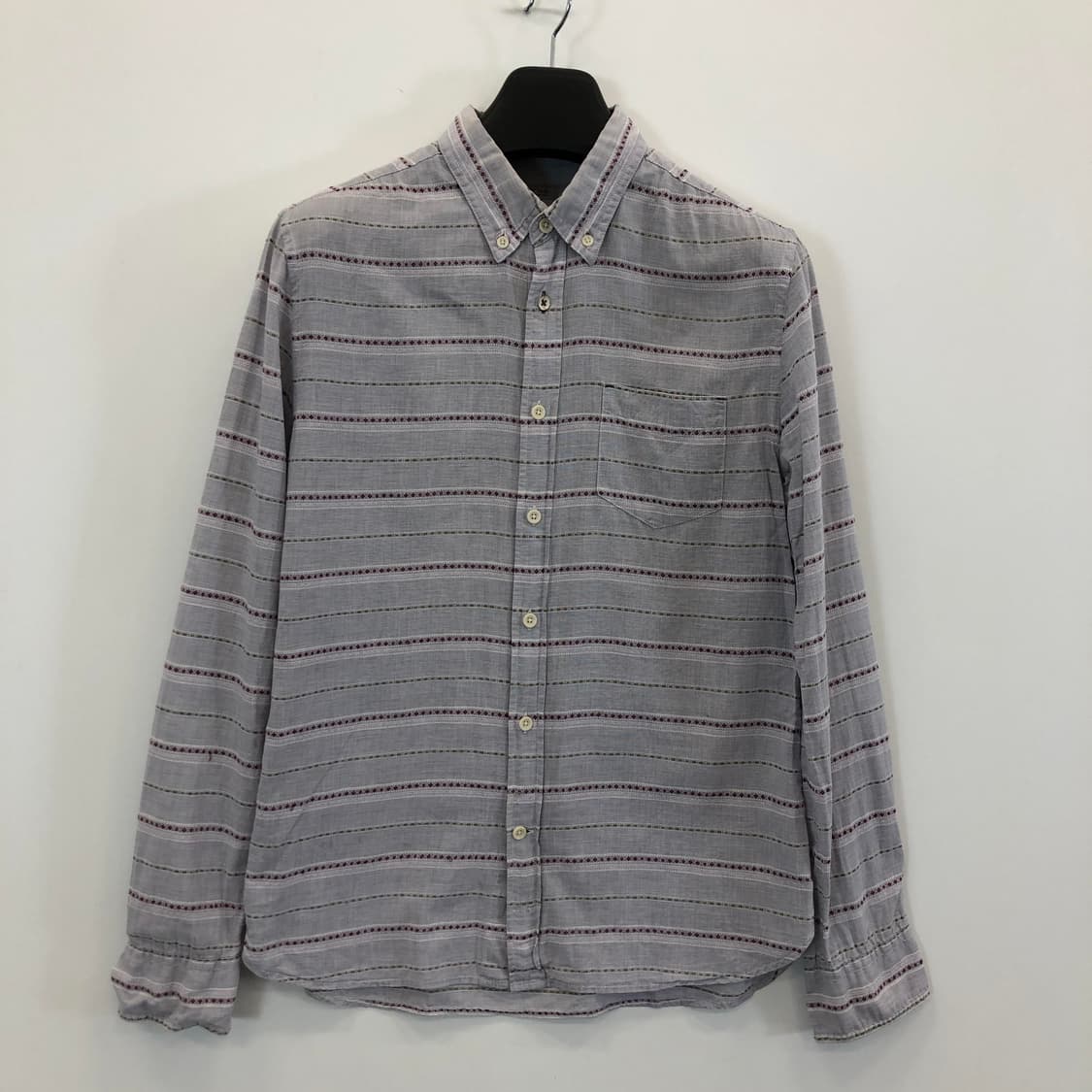 시리즈 자수로고 하계코튼 패턴셔츠 95-100 상품이미지1