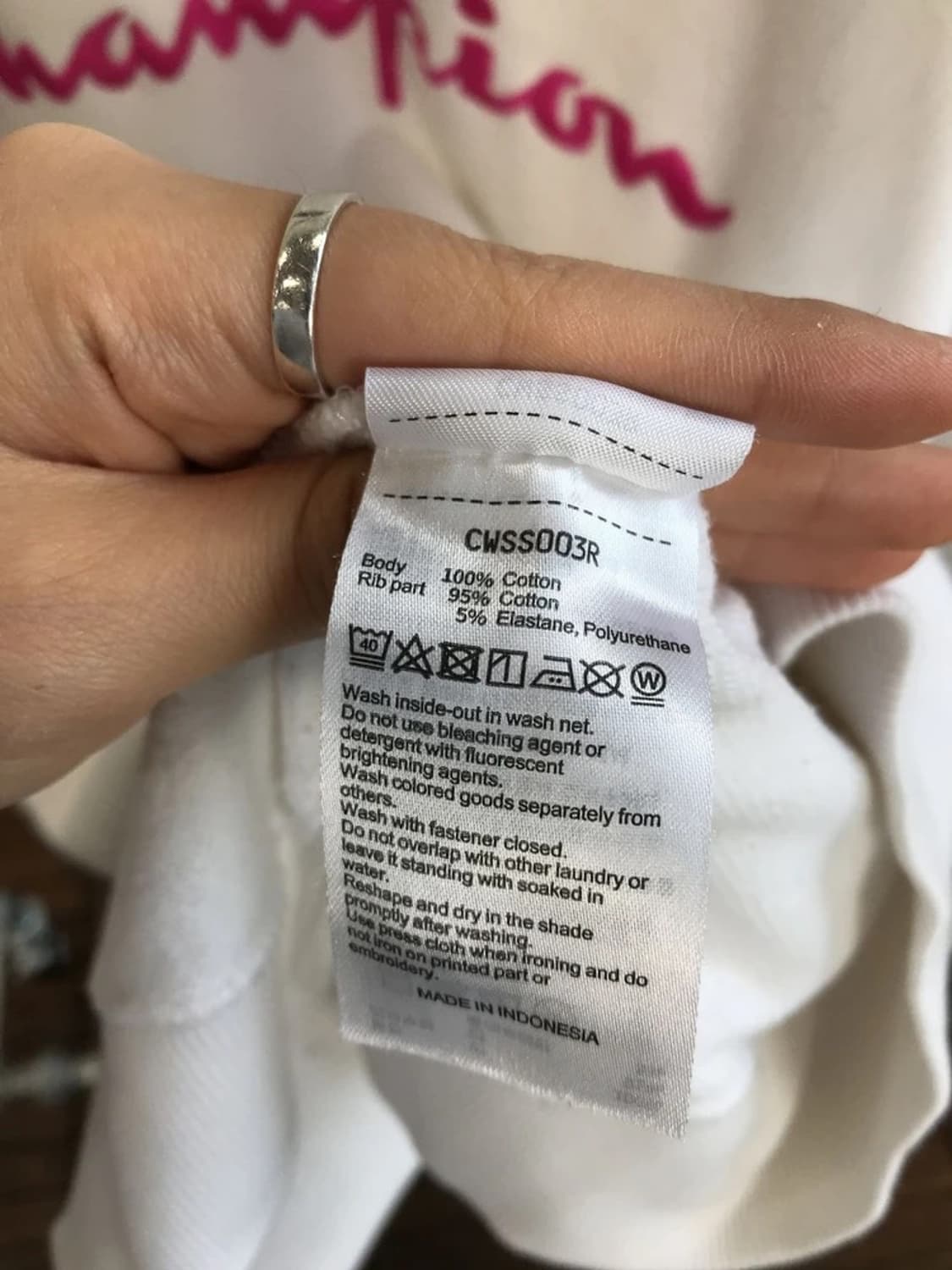 Champion Script Logo Sweatshirt White 상품이미지8