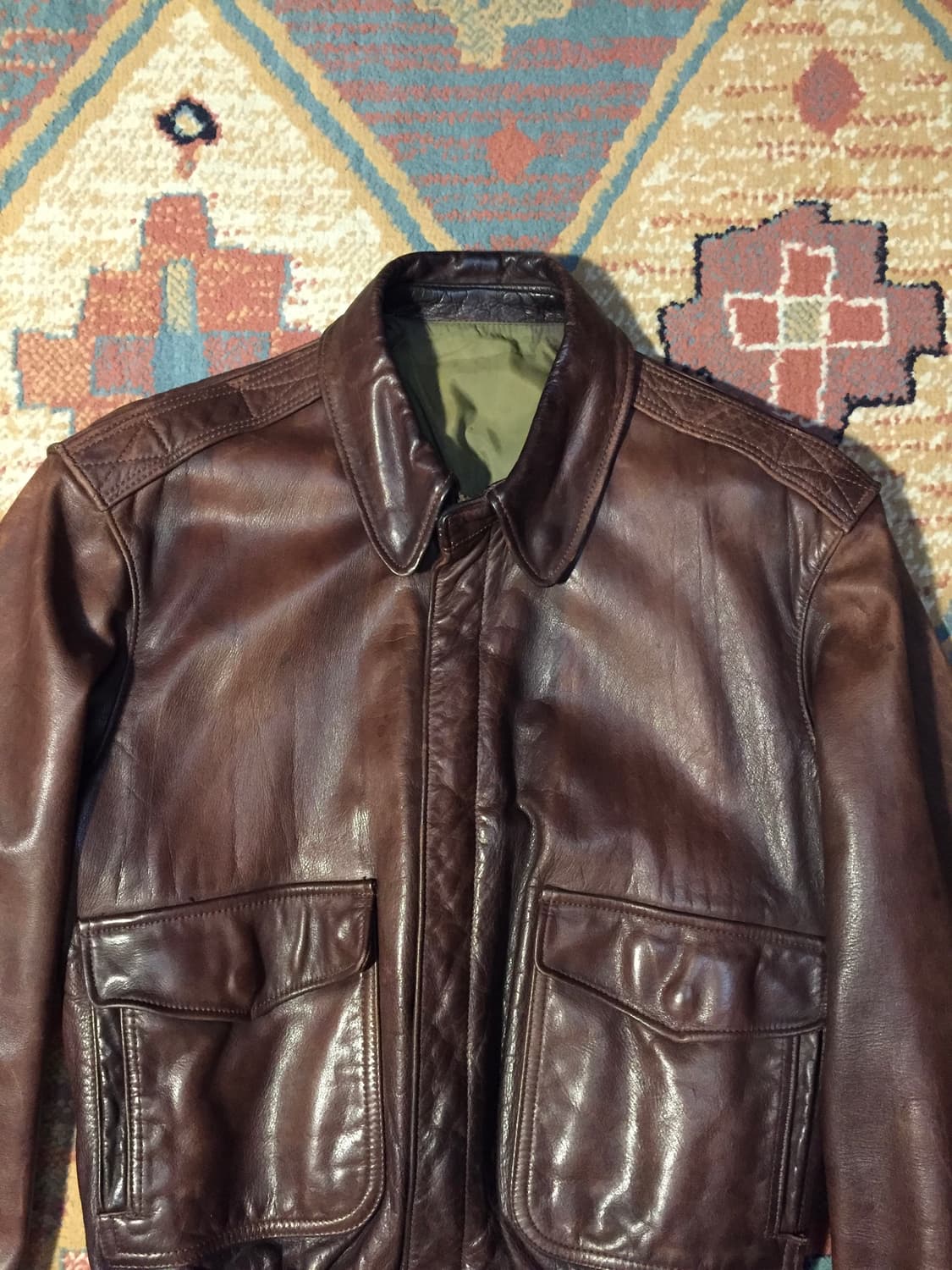 70-80‘s 골든베어 a-2 레더자켓 상품이미지3