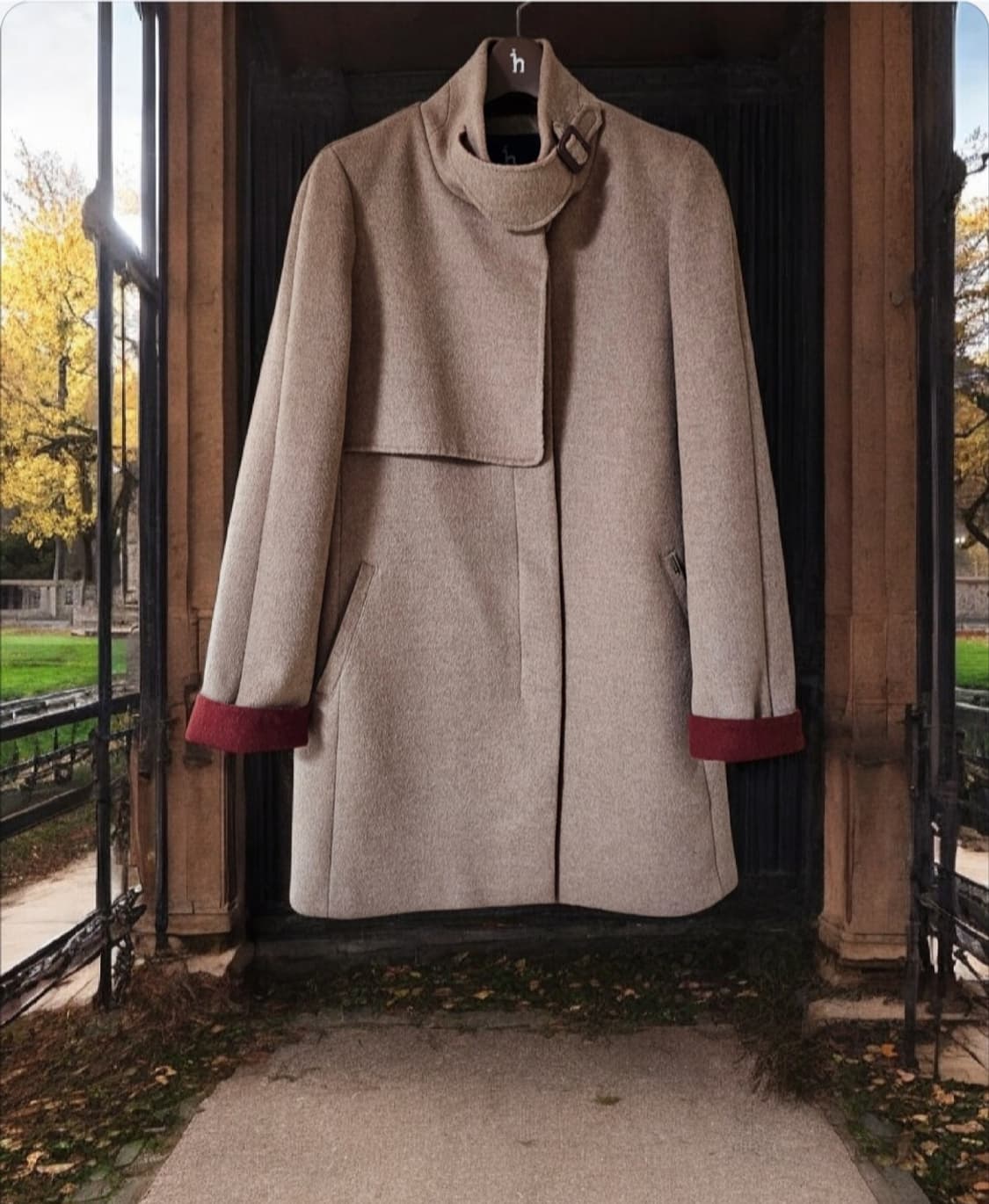 헤지스레이디스 울 하프코트 | 배색 안감 | 드라이 완료 A급 상품이미지1