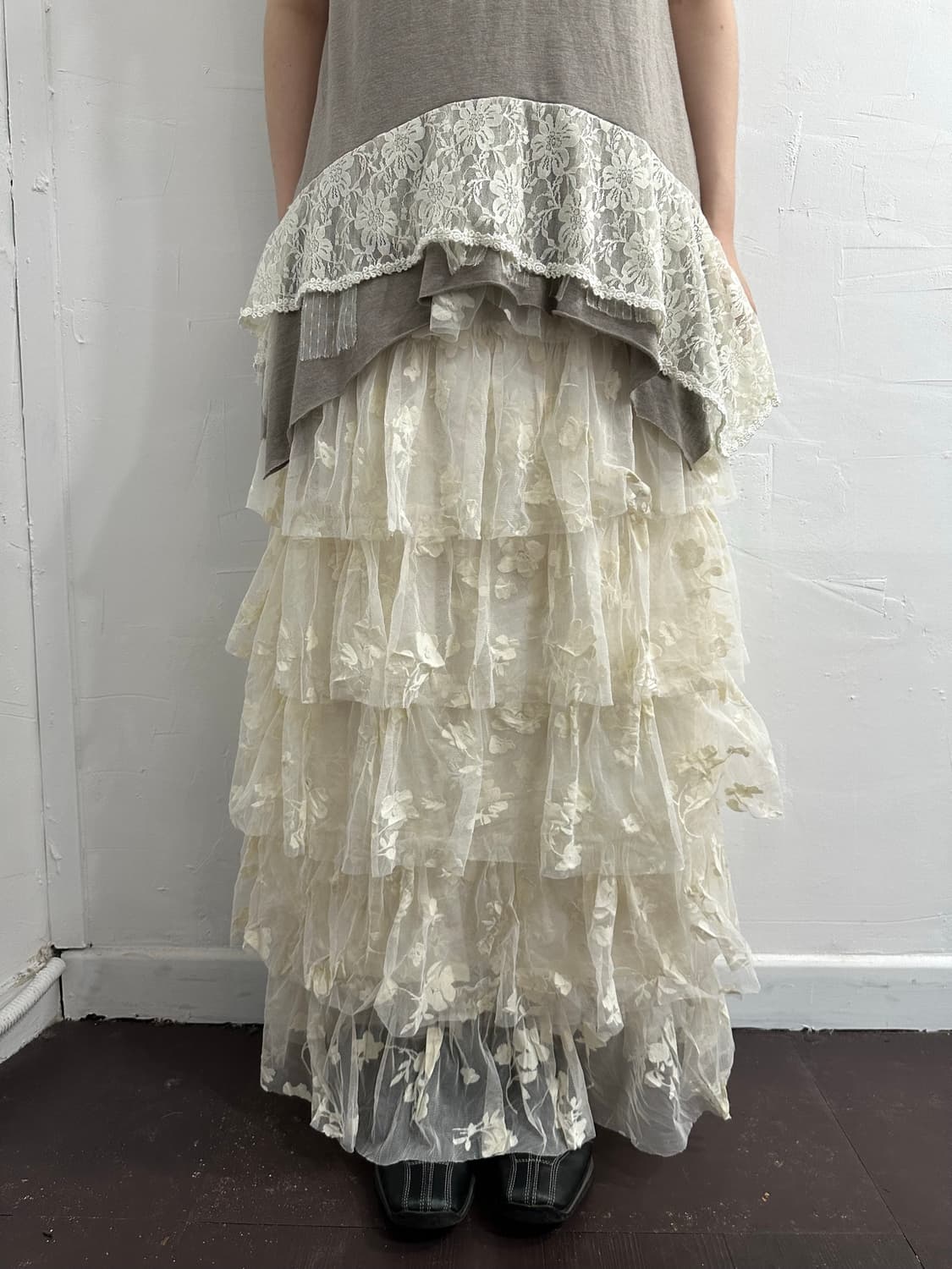 lace layered long skirt 상품이미지2