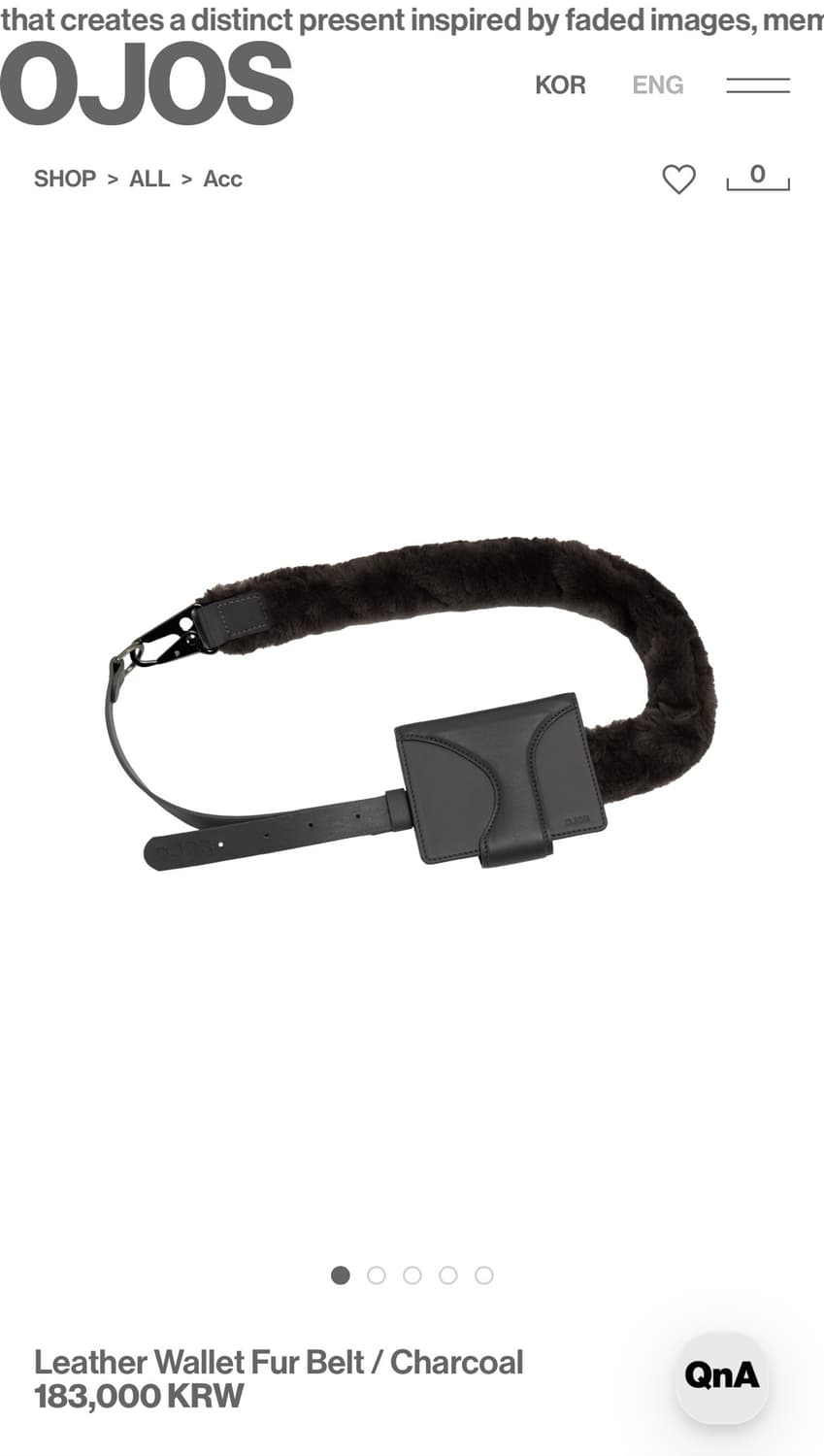 오호스 Leather Wallet Fur Belt 차콜 상품이미지1