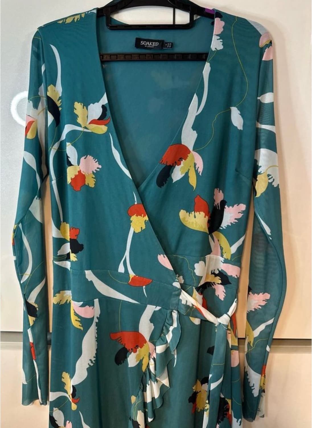 Soaked in Luxury플라워 패턴 랩 롱 원피스  상품이미지1