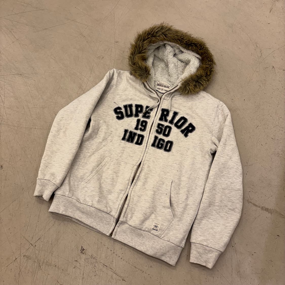 인디고뱅크 퍼 후드집업 상품이미지1