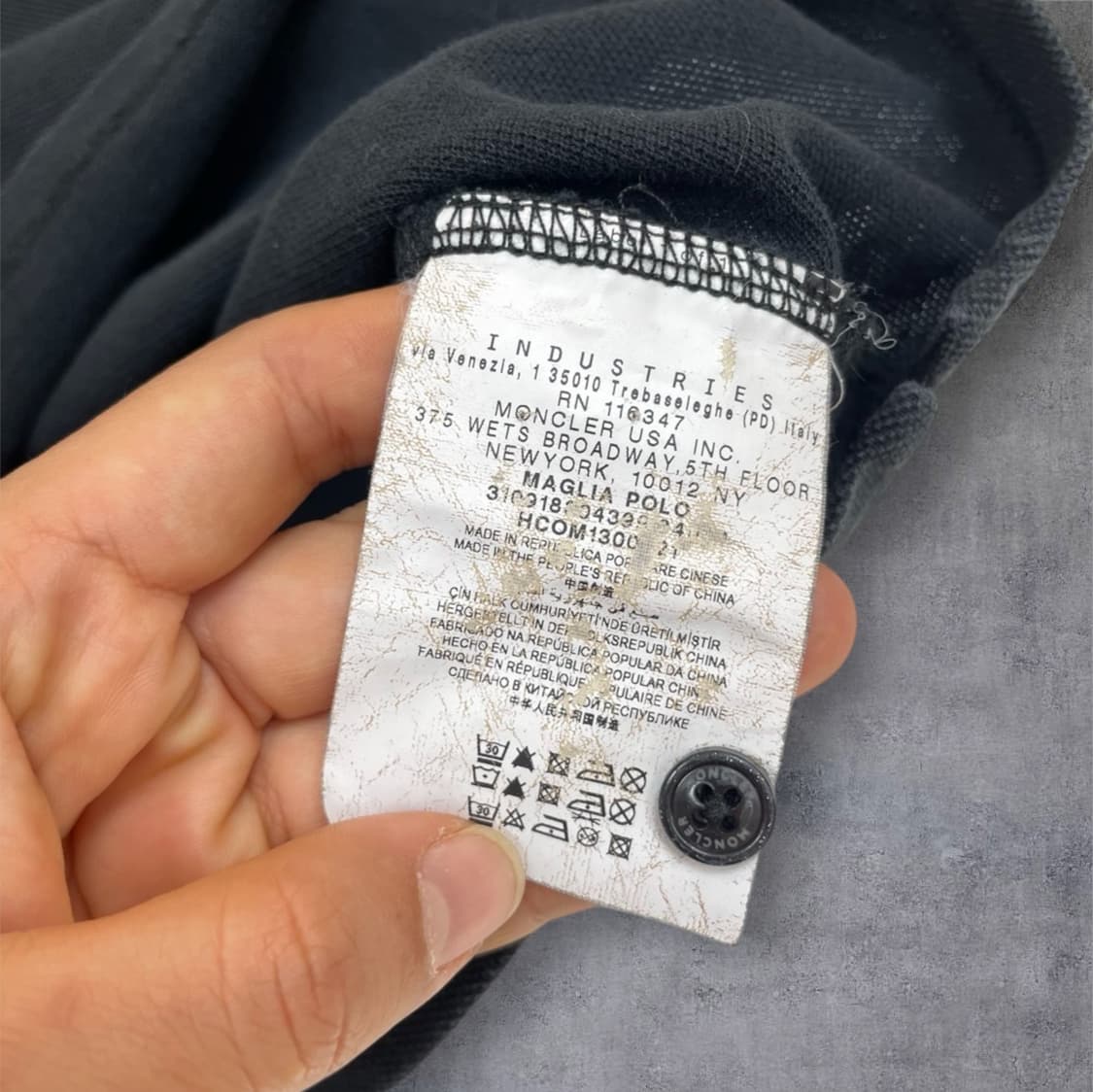 몽클레어 Moncler 블랙 로고 패치 반팔 카라티 L 상품이미지4