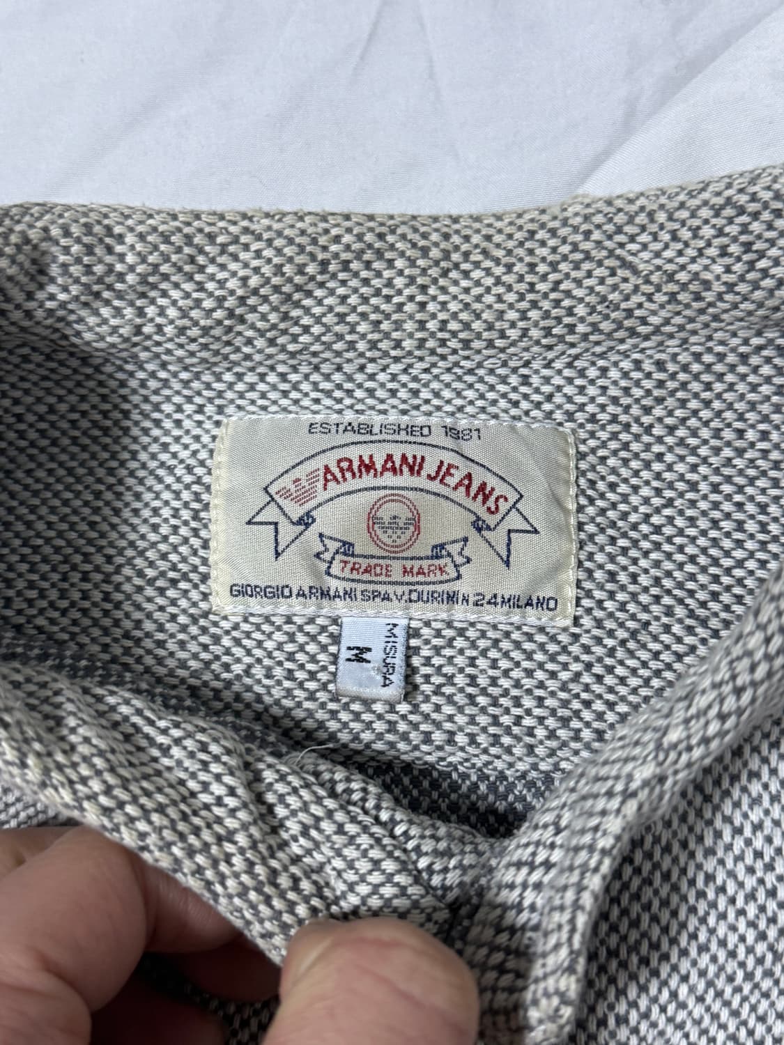 90s armani jeans 자카드 헨리넥 셔츠 자켓 조르지오 아르마니 상품이미지5