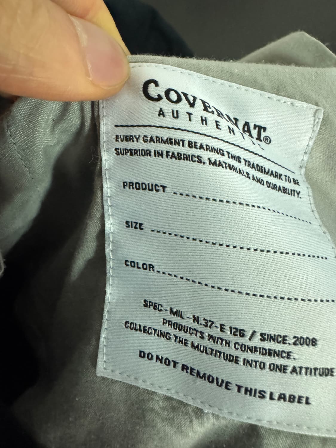 커버낫 Covernat 투 포켓 카고 면바지 M 블랙 상품이미지4