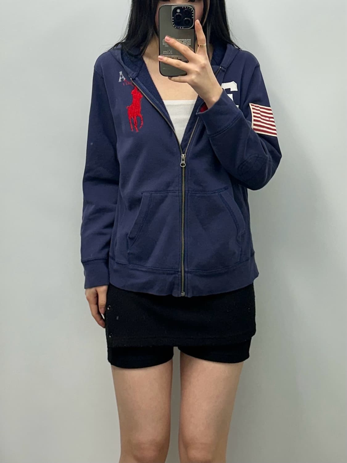 폴로 랄프로렌 빅포니 USA 성조기 네이비 후드집업 상품이미지1