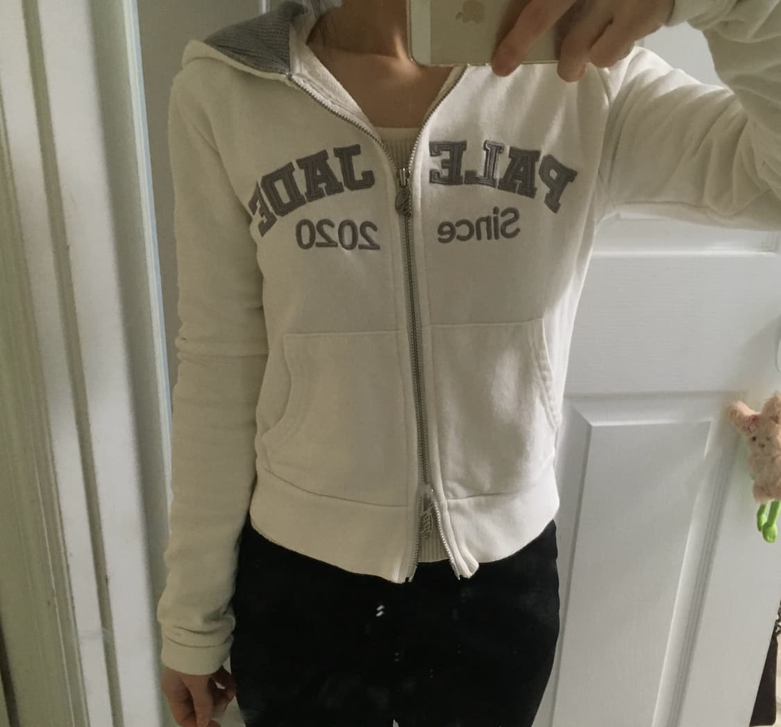 페일제이드 레트로 패치 후드집업 화이트 m 상품이미지3