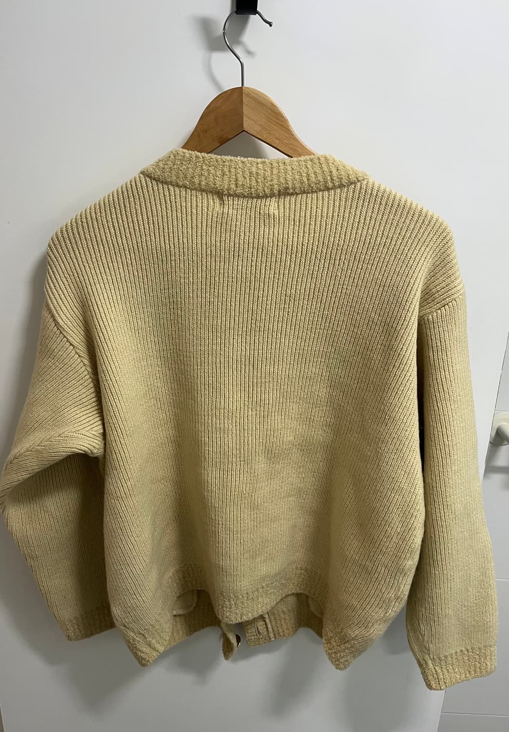 울100 빈티지 베이지 니트 가디건 상품이미지2