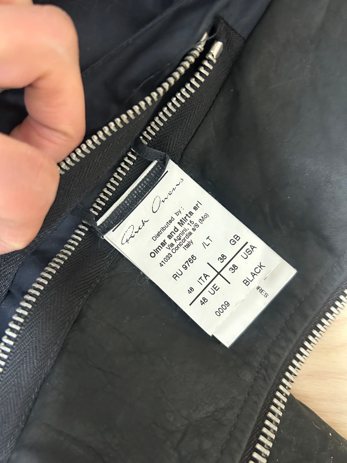 릭오웬스 불렛사선자켓(스쿠버) 48사이즈 상품이미지3