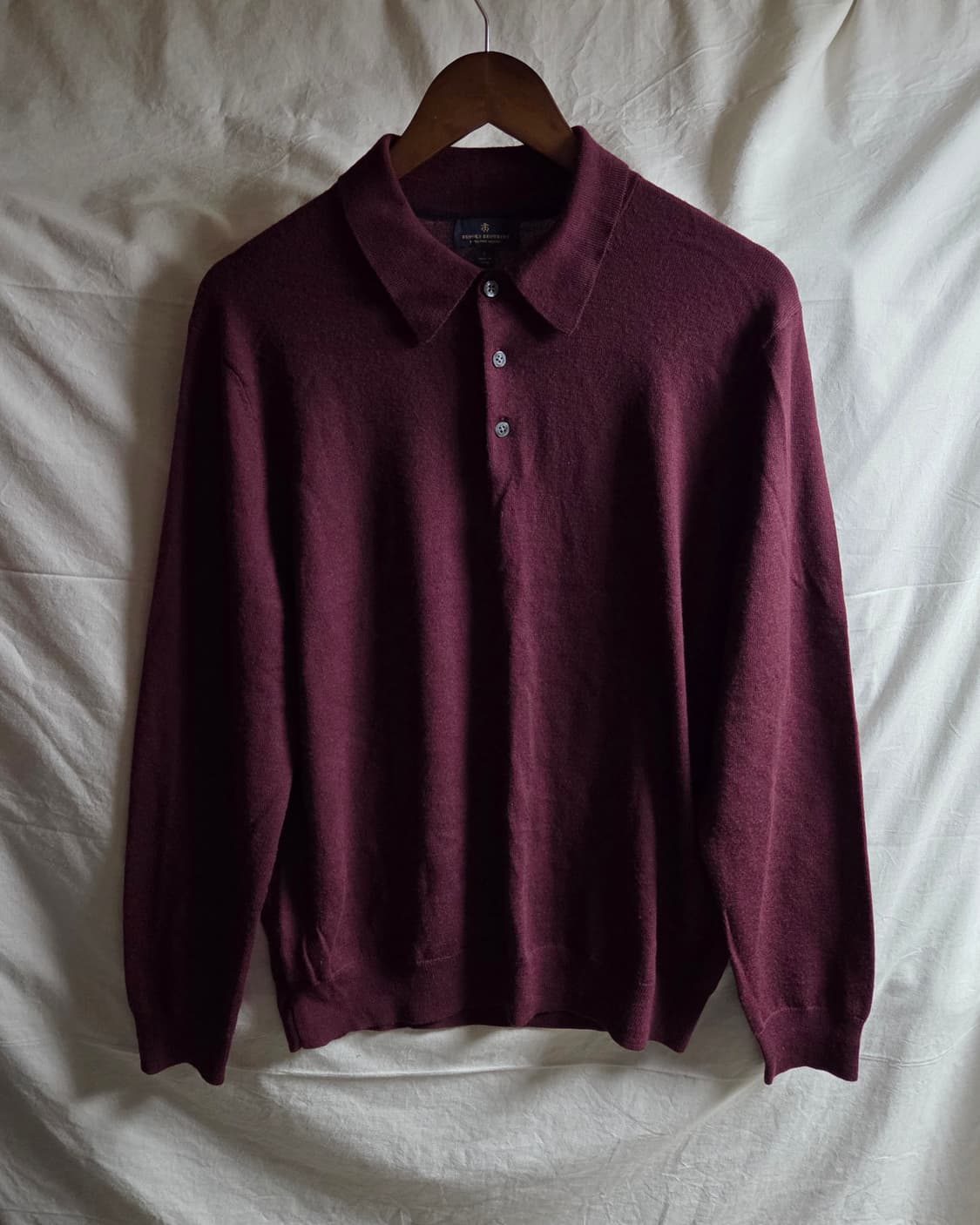 브룩스 브라더스 긴팔 카라 니트 버건디 L 상품이미지1