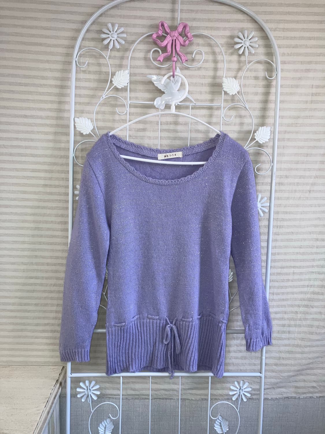 빈티지 라벤더 퍼플 트윙클 니트 y2k 스트릿 갸루 펑키 일본빈티지 상품이미지1