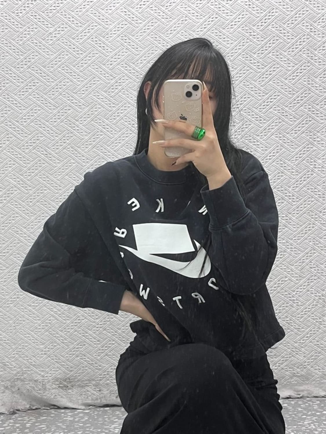 나이키 올드스쿨 러블리힙 빅로고 크롭 맨투맨 S C08462 상품이미지1