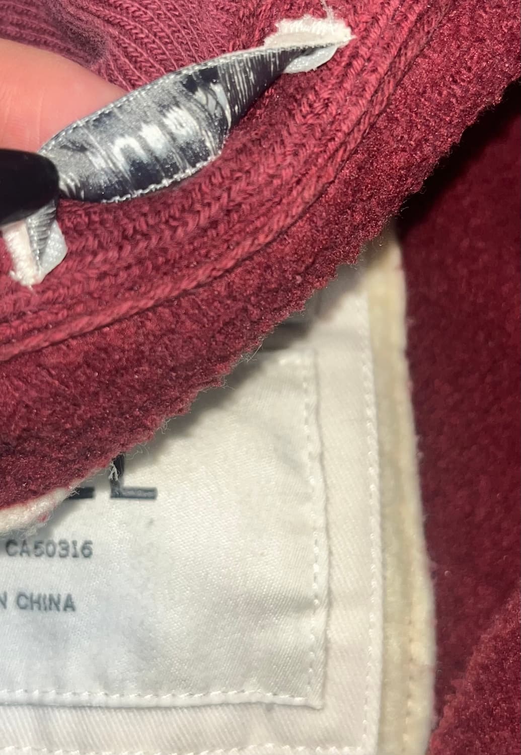 아베크롬비 버건디 집업 후디 져지 s 빈티지 희귀 양도 판매 상품이미지3