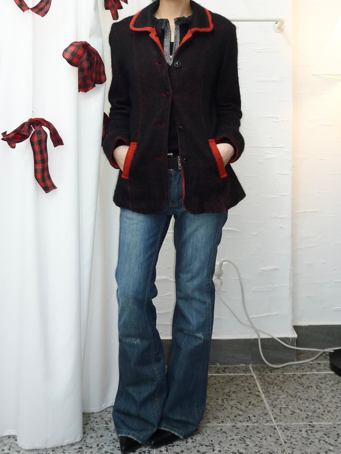 Redline black cardigan 상품이미지2