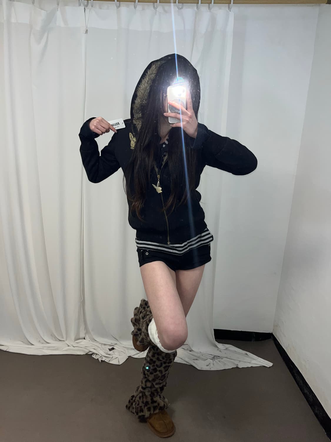 Playboy P2K 스터드 포인트 양털 후드집업 상품이미지2