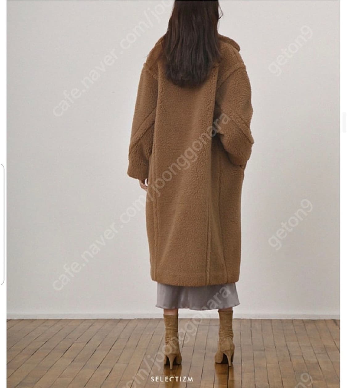 셀렉티즘 테디베어 롱코트 브라운 고급버전 66-77 상품이미지10