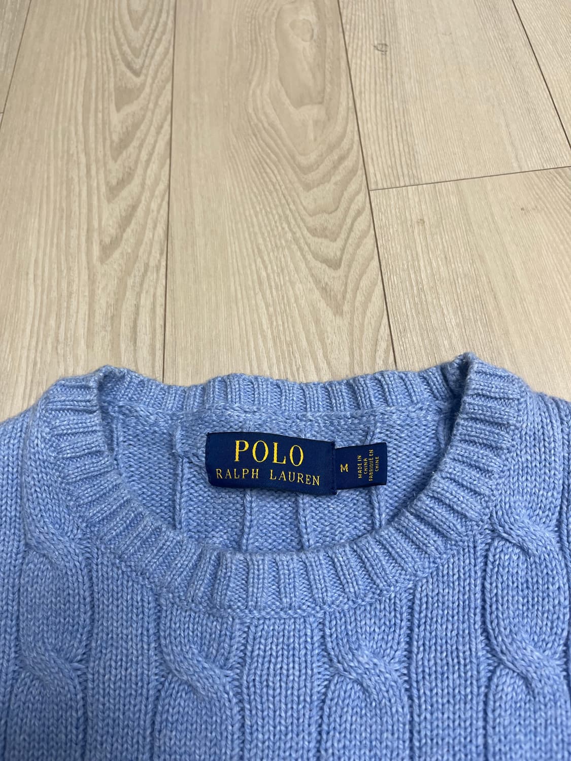 폴로 케이블니트 아이스블루 M 상품이미지2