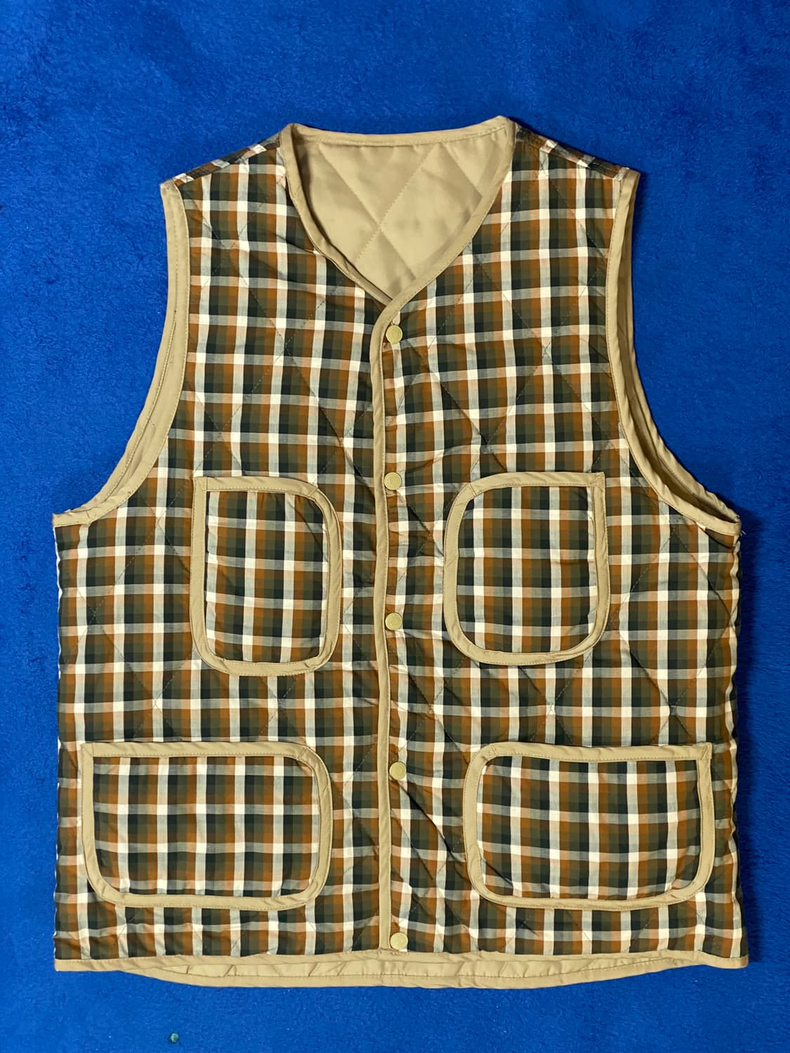 Vastic 바스틱 카고 리버시블 퀼팅 체크 패딩 베스트 Large 상품이미지1