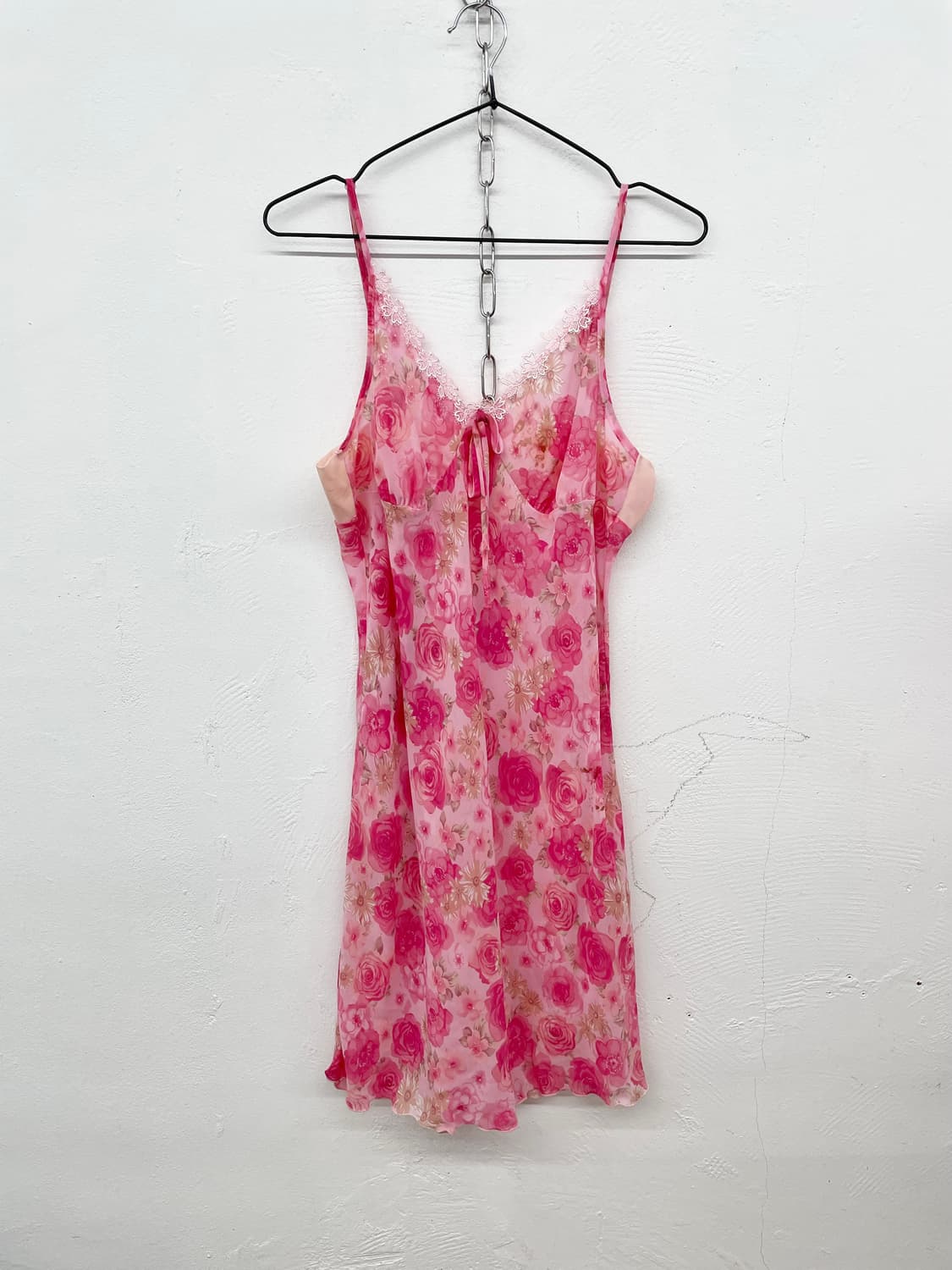 핑크 로즈 레이스 슬립 상품이미지4