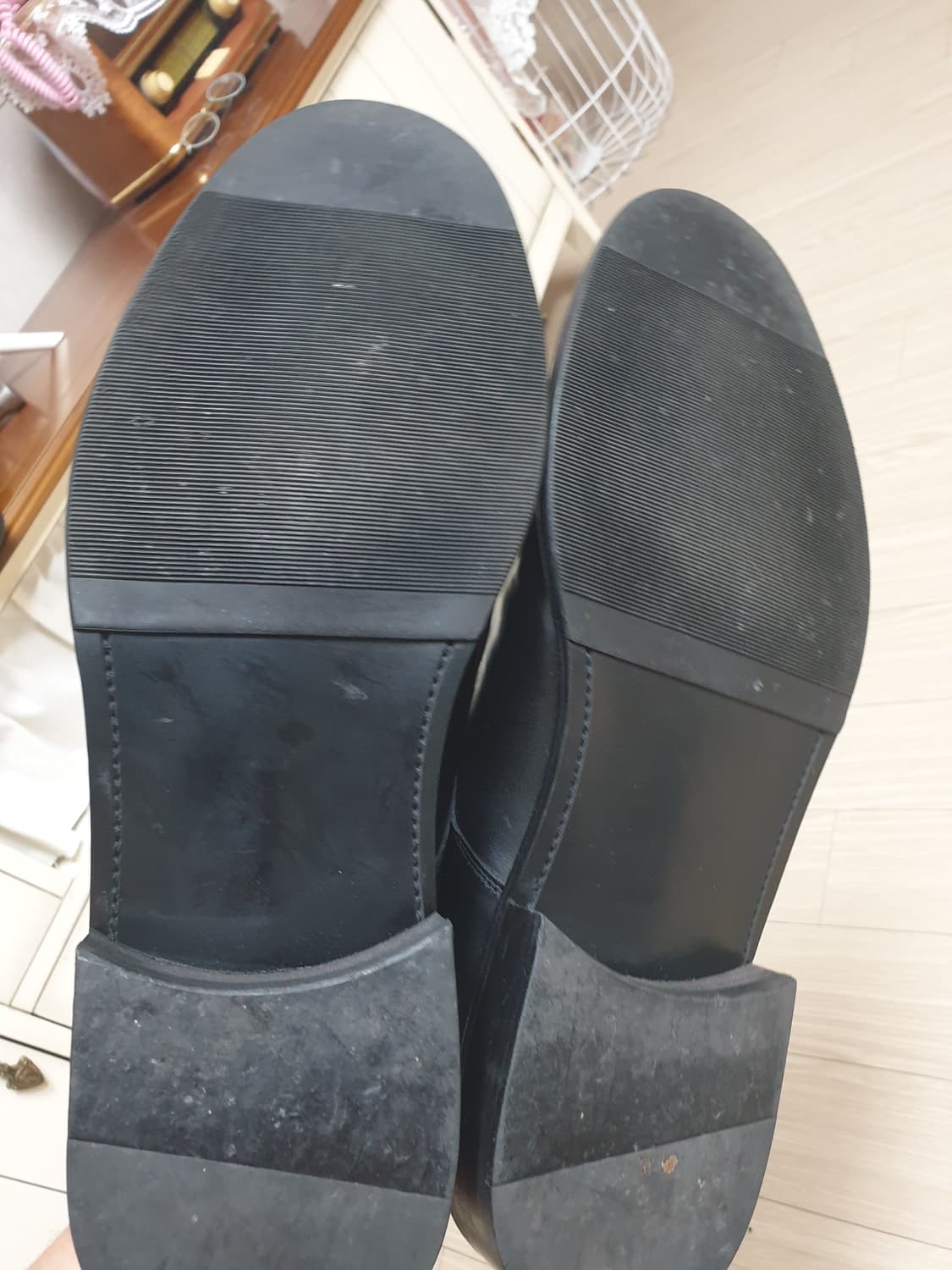 mmrd 검정색 남성용 가죽 더비슈즈(285E) 상품이미지5