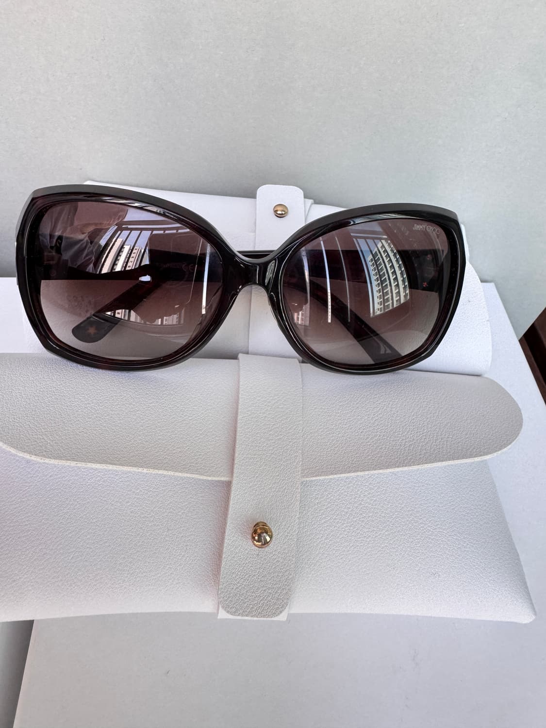 새상품 JIMMY CHOO 다크 브라운 선글라스 GABY F/S TVDH 상품이미지8