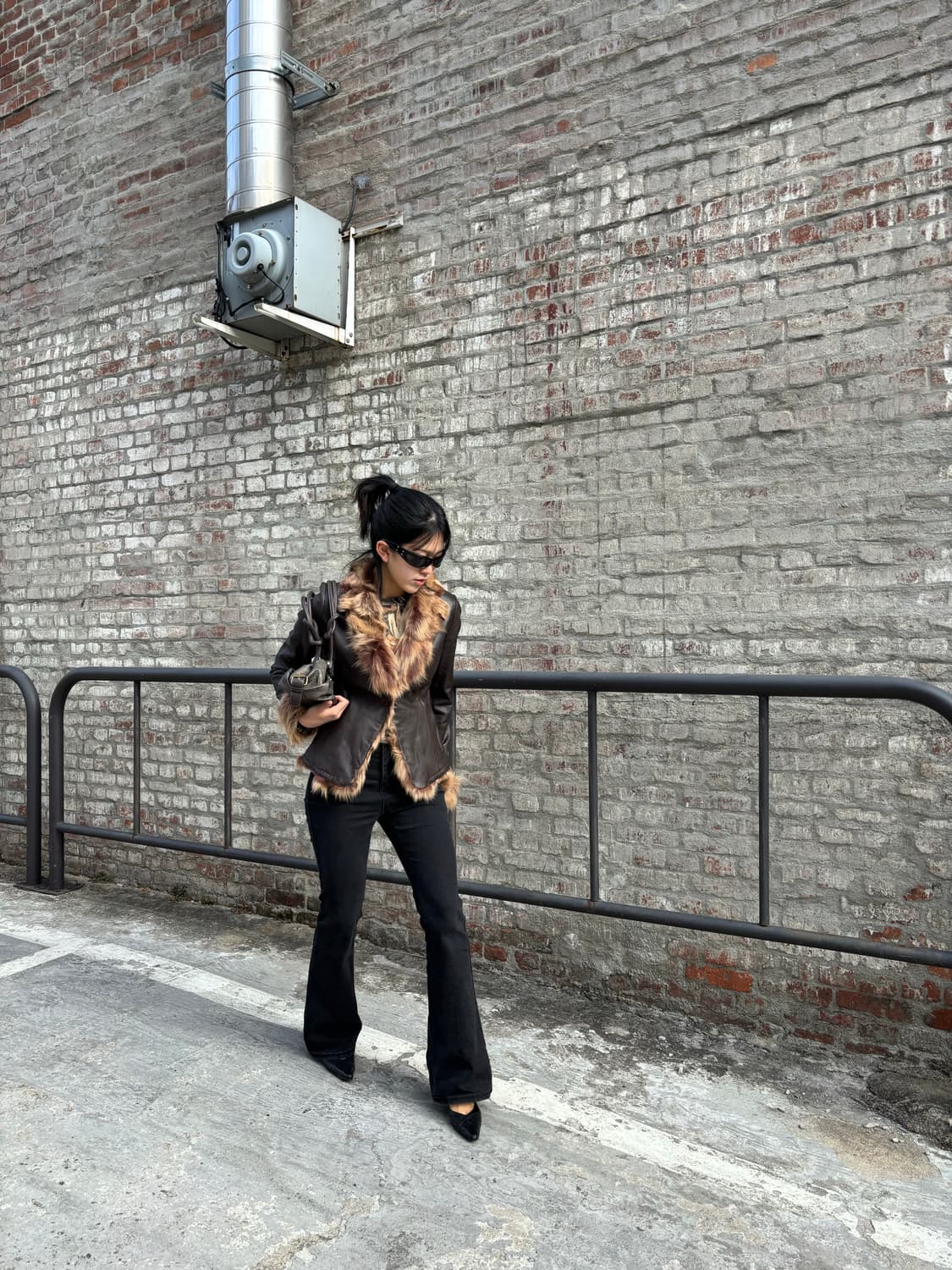 이태리양가죽 레오파드 퍼 트리밍 재킷 상품이미지4