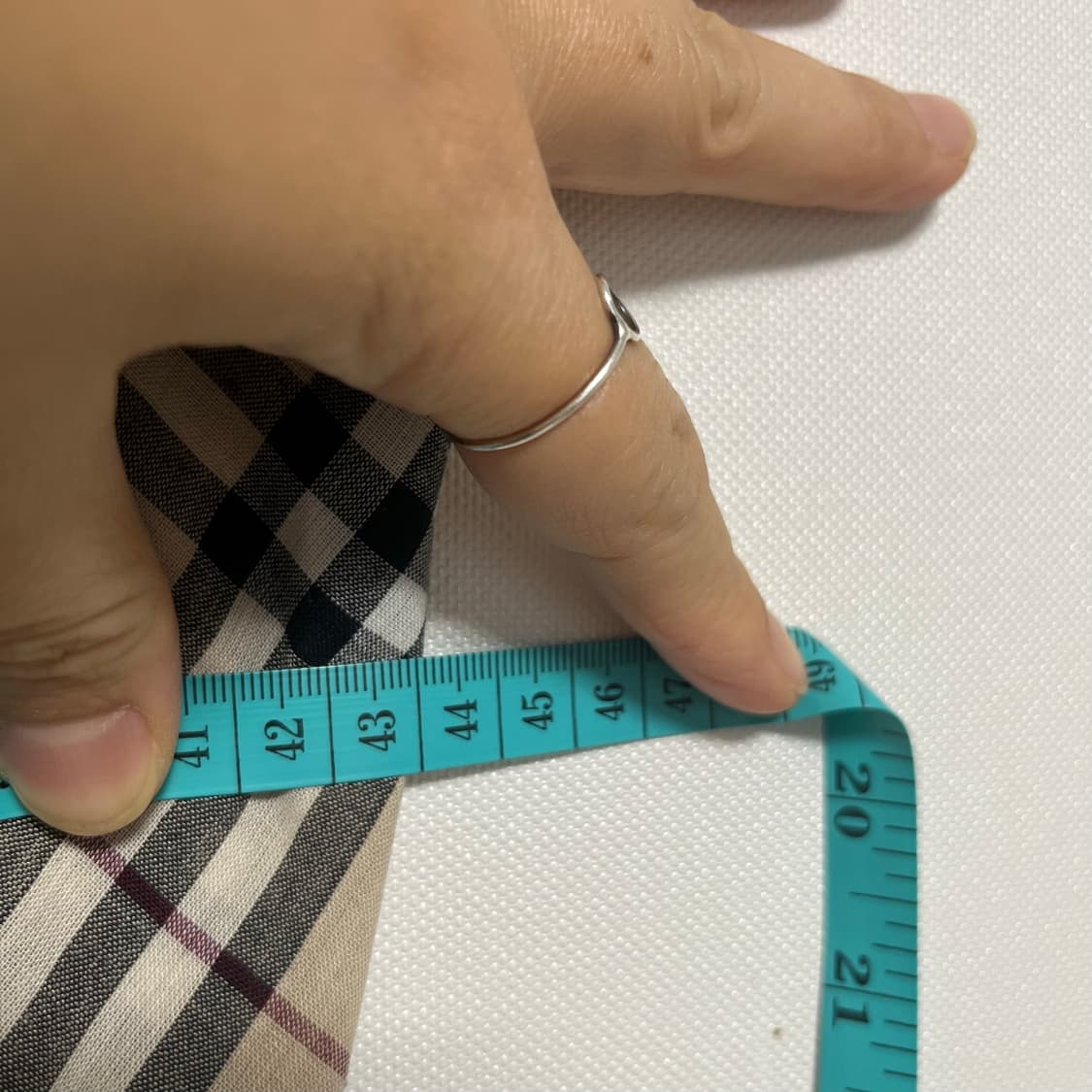 버버리 블루라벨 노바 체크 오프숄더 리본 벨티드 원피스 36 상품이미지6