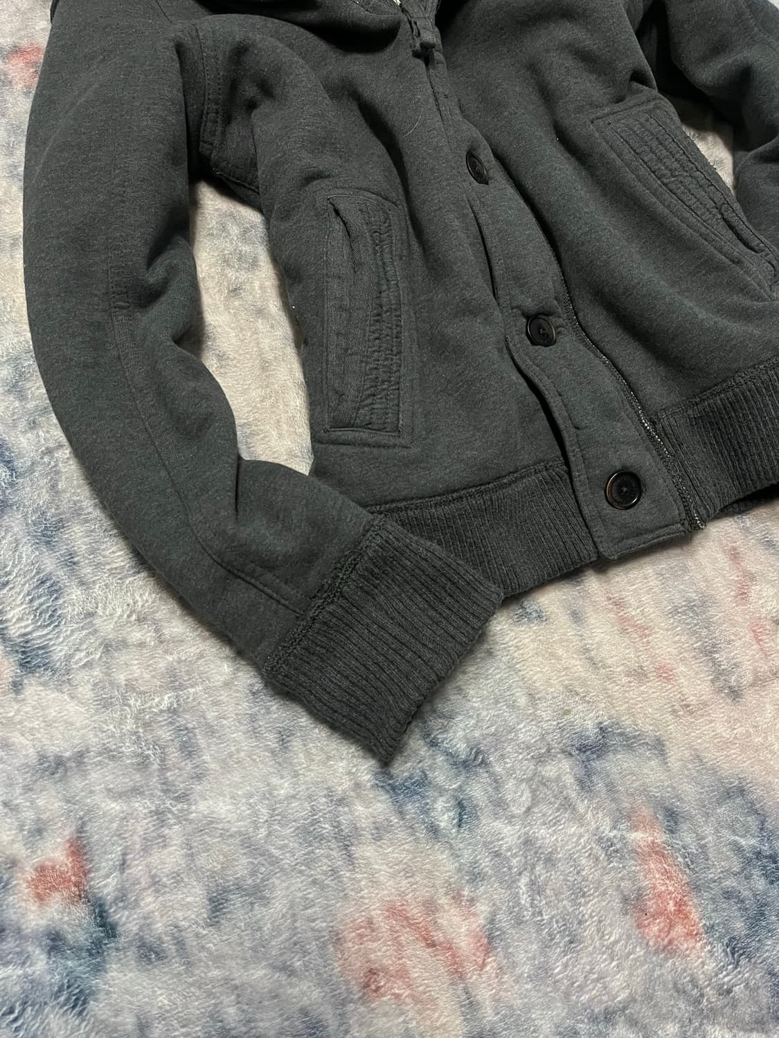 Abercrombie 00s y2k wolf fur hood jacket 상품이미지5