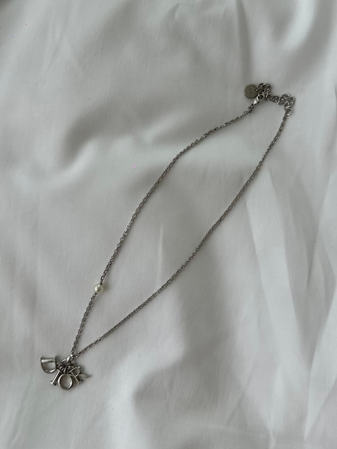 [DIOR] 정품 디올 진주 에르메스 레볼루션 실버 목걸이 상품이미지6