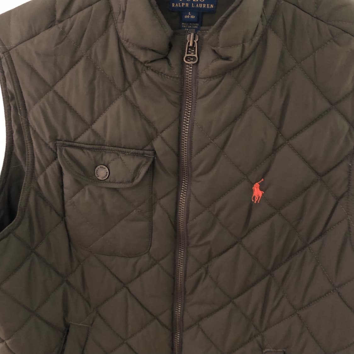 폴로 랄프로렌 퀄팅 누빔 베스트 조끼 카키 상품이미지3