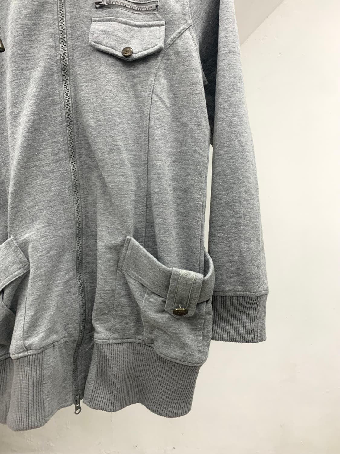 Cargo pocket detail 2way hood zip-up  상품이미지7