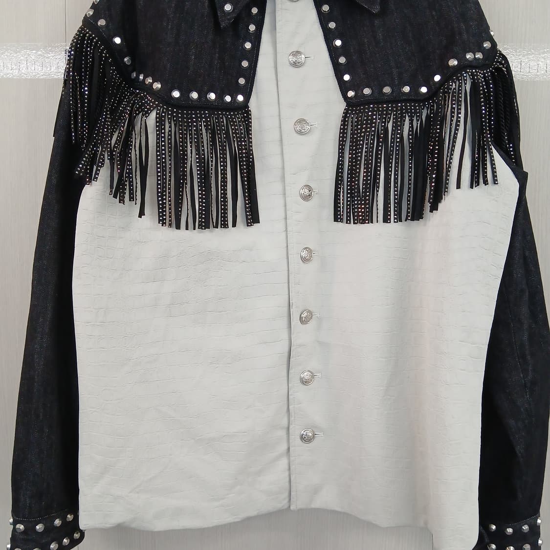 ZINCHOI 블랙 데님 웨스턴 셔츠 상품이미지3