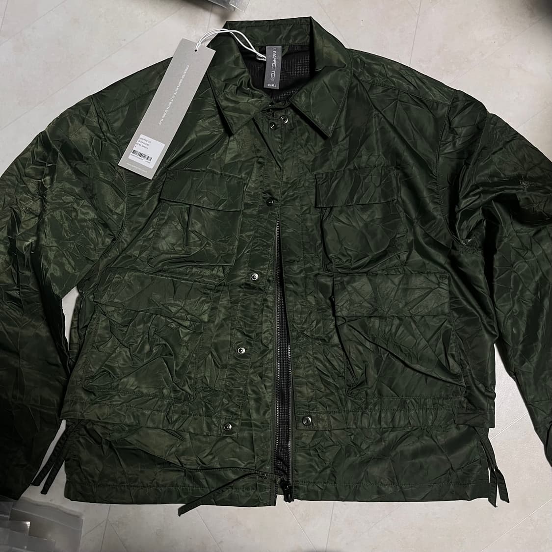 새상품)언어펙티드 레이어드 피셔맨 점퍼 모스그린 상품이미지3