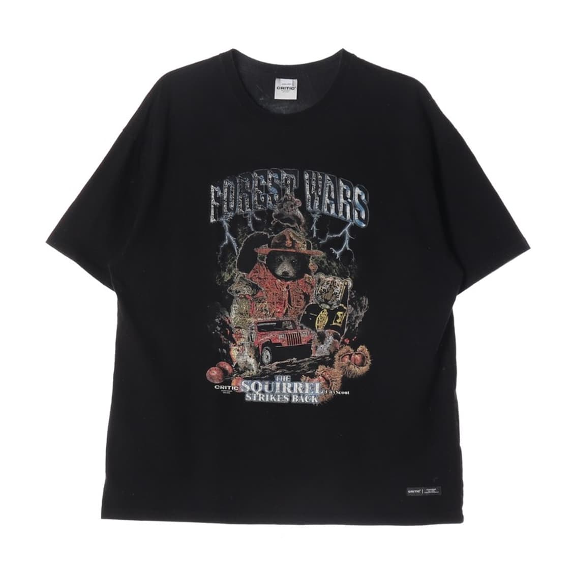 CRITIC FOREST WARS 그래픽 반팔 티셔츠 블랙 XL 상품이미지1